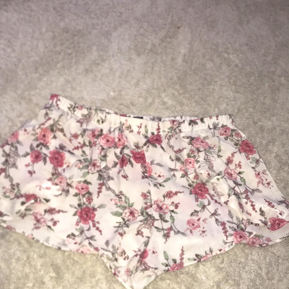 Floral Silk Flowy Shorts
